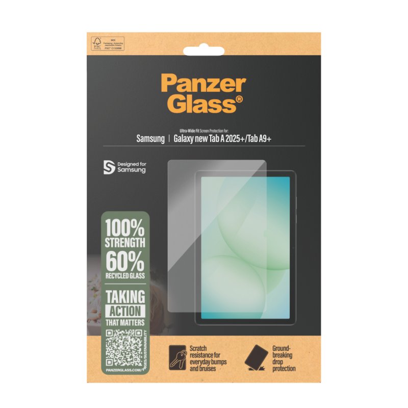 PanzerGlass Screen Protector Samsung Galaxy Tab A11 | Tab A9 - Ultra-Wide Fit