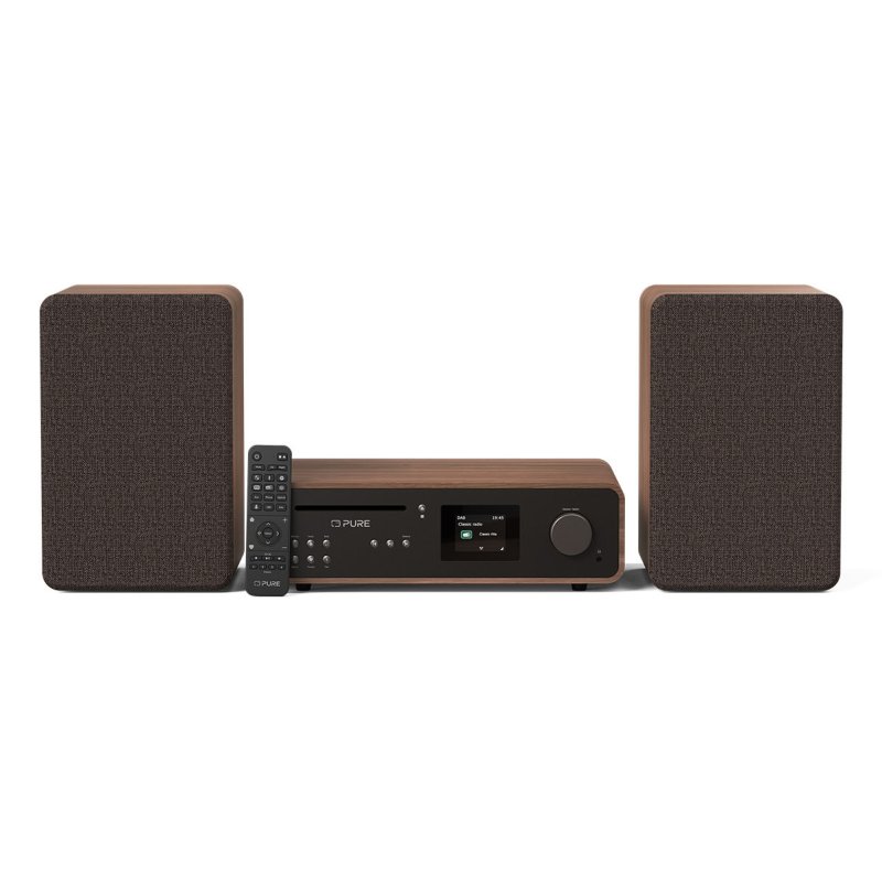 Pure Micro HiFi Classic Stereo Home audio micro system 50 W Black, Walnut