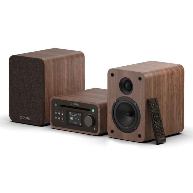 Pure Classic Stereo Mini Home audio micro system 40 W Brown, Walnut