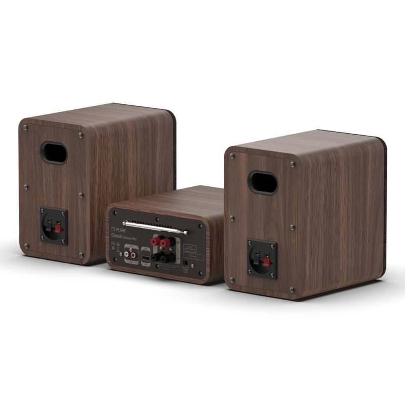 Pure Classic Stereo Mini Home audio micro system 40 W Brown, Walnut