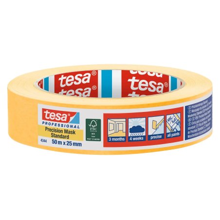 TESA 4344 Precision Mask Standard 50 m Painters masking tape Suitable for indoor use Paper Orange