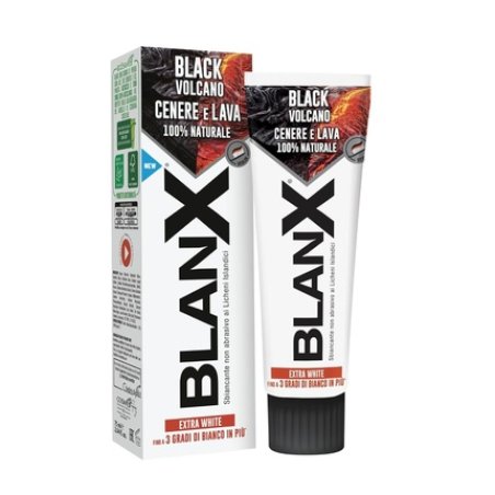 BlanX Black Volcano Toothpaste 75ml Whitening Toothpaste with Icelandic Lichen and Volcanic Ash Vegan Friendly and