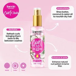 Inecto Curl Club All In One Curl Activating Spray 200ml Vegan & Cruelty Free 100 Natural