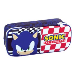 SONIC - Trousse à Crayons Oval avec 2 Zippers