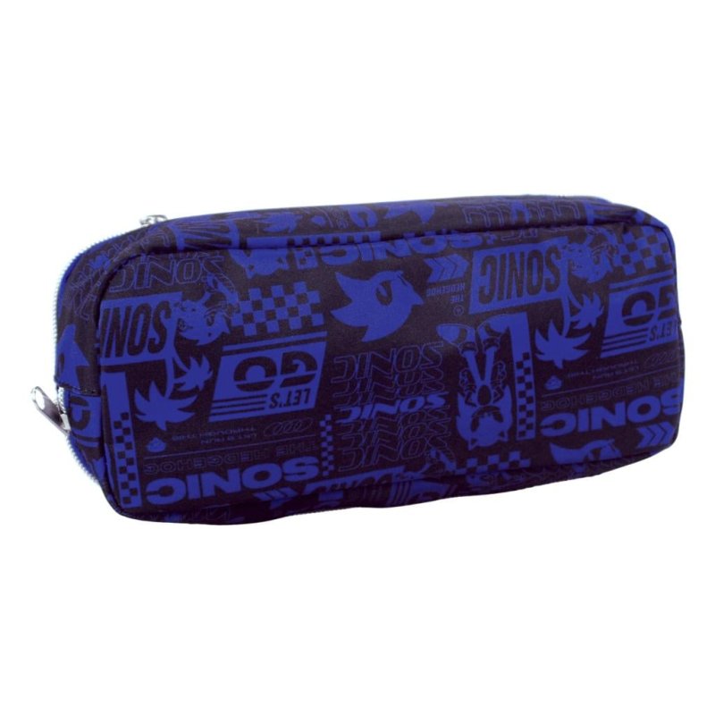 SONIC - Trousse à Crayons Oval avec 2 Zippers