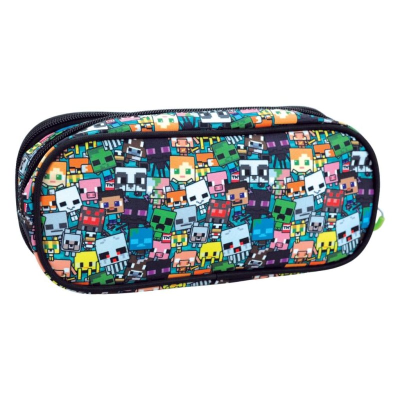 MINECRAFT - Trousse à Crayons Oval avec 2 Zippers