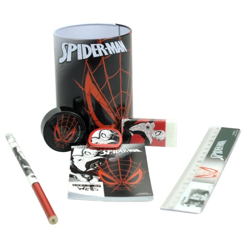 SPIDER-MAN - Set de Papeteire Pot à Crayon - 7pc.