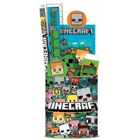 MINECRAFT - Set de Papeteire Pot à Crayon - 7pc.
