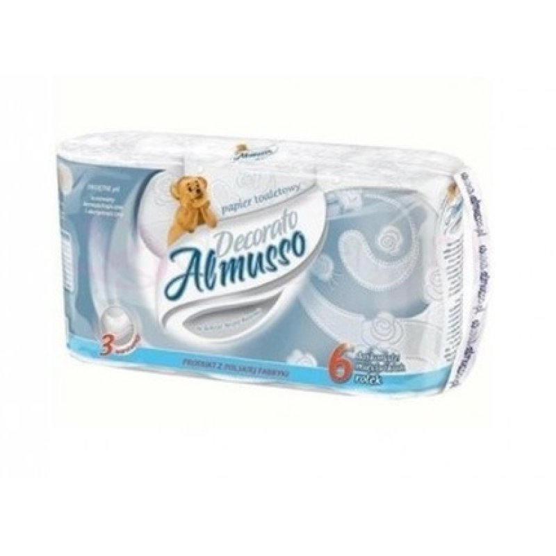 Almusso Decorato Toilet Paper Grey 6 Rolls