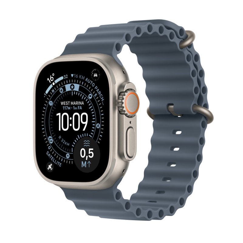 Apple Watch Ultra 3 OLED 49 mm Numérique 422 x 514 pixels Écran tactile 5G Titane Wifi GPS (satellite)