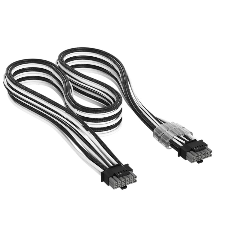 Corsair Premium Sleeved 12V-2x6 zu 12V-2x6-Kabel, Universal - schwarz/weiß