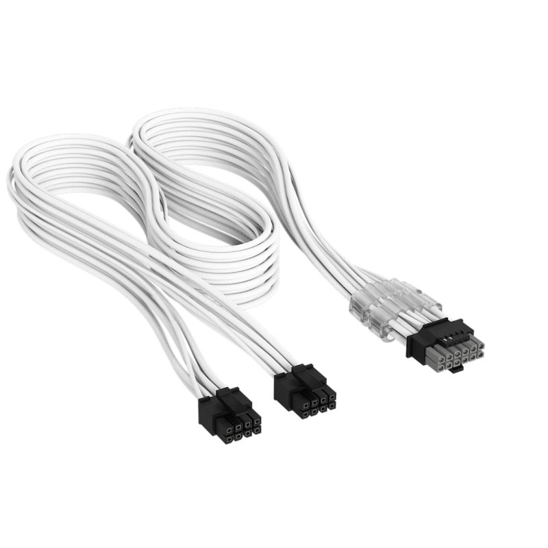 Corsair Premium Sleeved 2x 8-Pin zu 12V-2x6-Kabel, für Typ-5-Netzteil - weiß