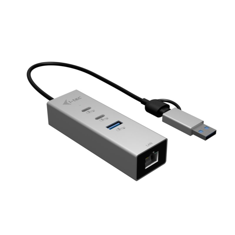 i-tec USB-C/USB-A Metal HUB 3 (2x USB-C, 1x USB-A) Port 2.5GLAN