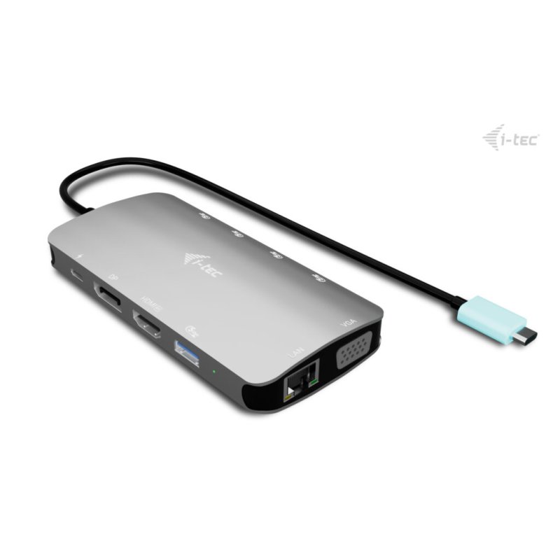 i-tec USB-C Metal Nano 3x Display (DP, HDMI and VGA) Docking Station Power Delivery 100 W