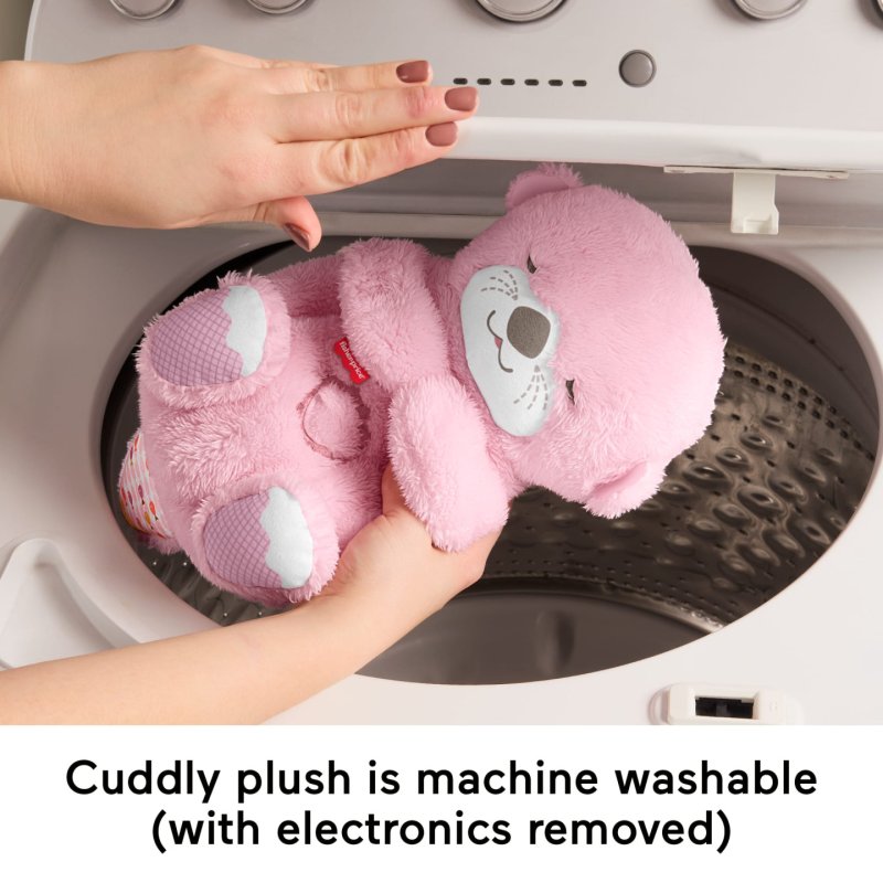 Fisher-Price Soothe 'n Snuggle Otter, Pink Plush Baby Toy, Sound Machine with Breathing Motion