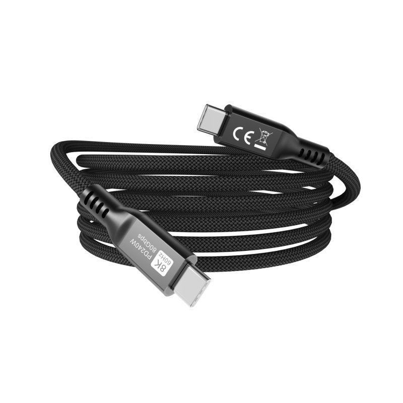 Equip Kabel USB-C4.0-C 80Gbps PD240W St/St 2.00m schwarz