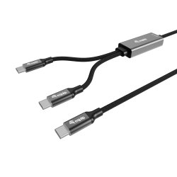 Equip USB-C to C Y-Charging Cable, 1.5m, PD 140W, Black