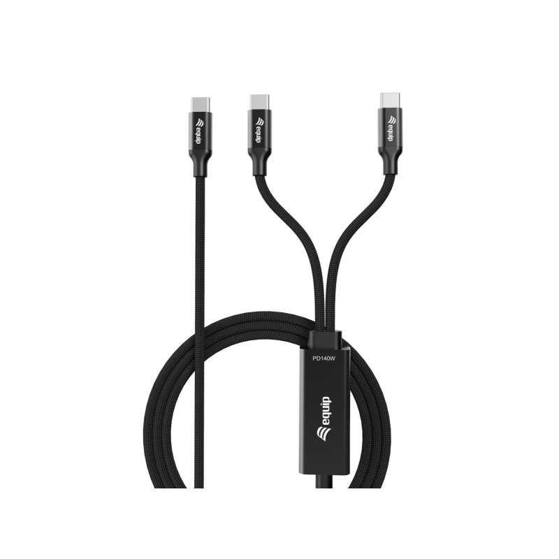 Equip Kabel USB-C4.0-C Y-Kabel PD140W St/St 1.50m schwarz