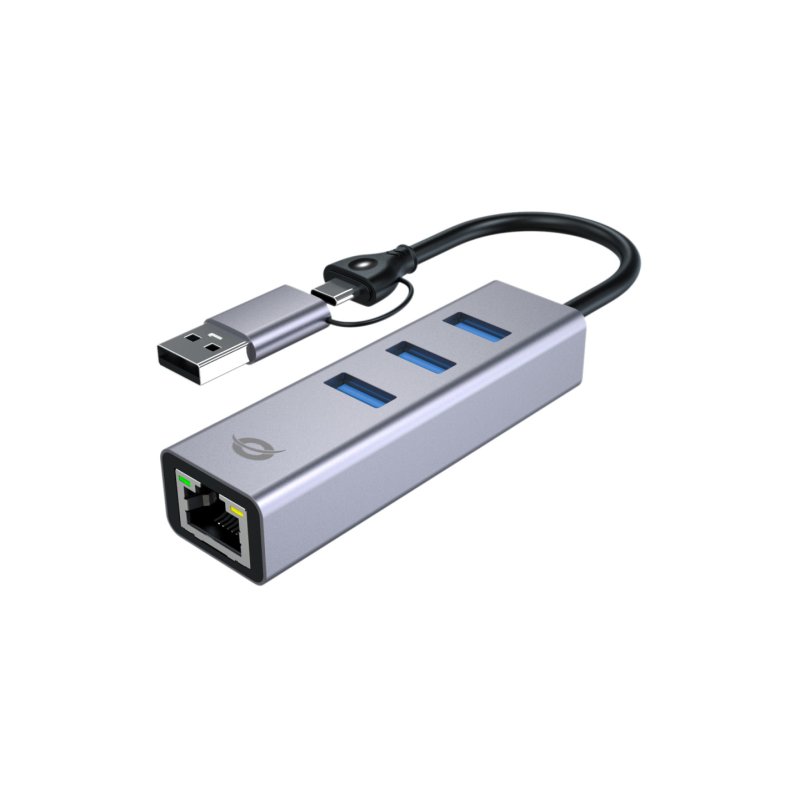 Conceptronic ABBY25G station d'accueil Avec fil USB 3.2 Gen 1 (3.1 Gen 1) Type-A Type-C Gris