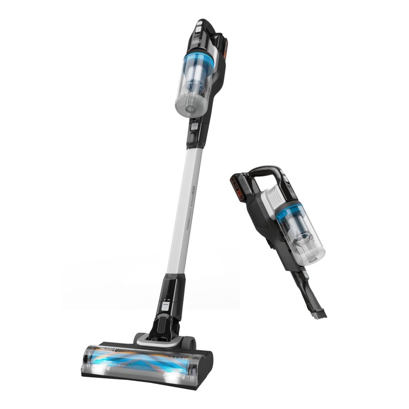 Black & Decker BHFEB520D1 stick vacuum/electric broom 2-in-1 stick vacuum Battery Dry Bagless Black, Transparent, White