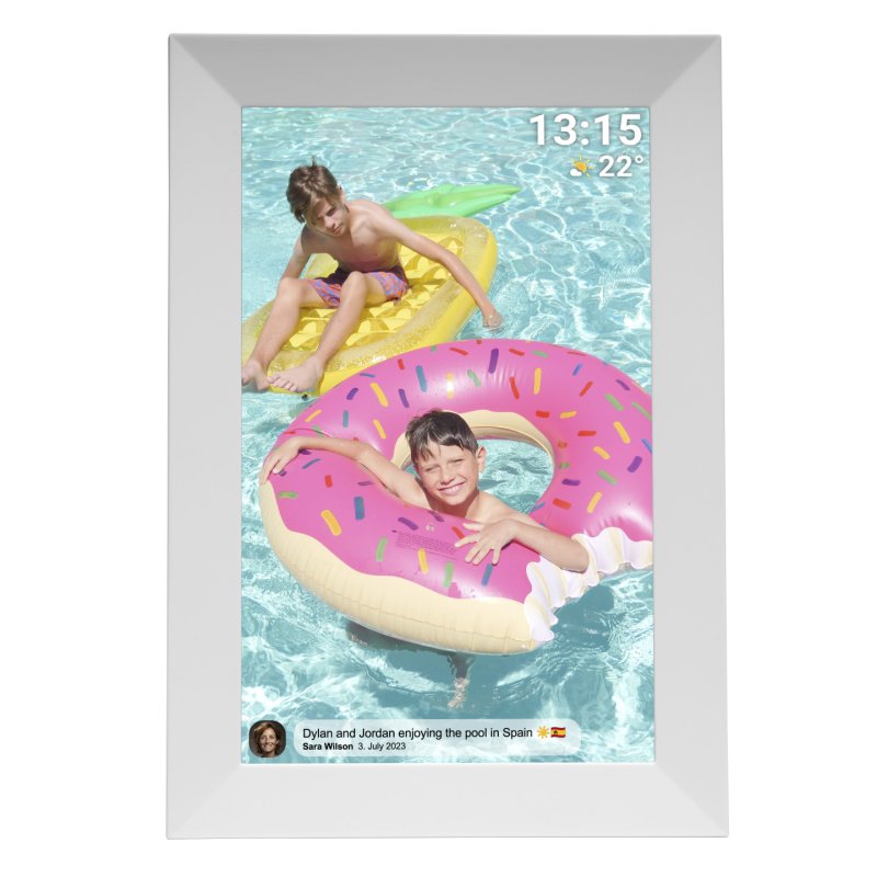 Denver PFF-1024WMK2 digital photo frame White 25.6 cm (10.1") Touchscreen Wi-Fi