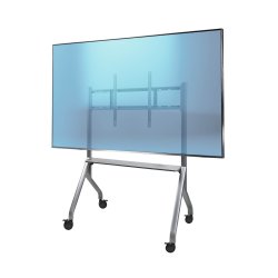 StarTech.com Easel-Style TV Cart for up to 100-inch and 220lb / 100kg Displays, Height Adjustable Rolling / Mobile