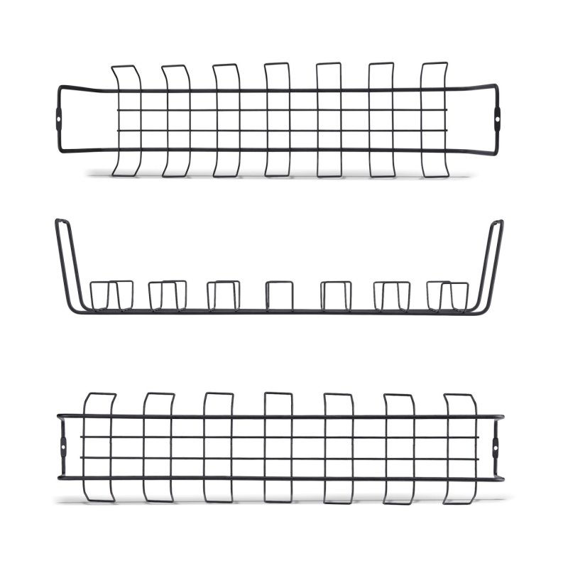 StarTech.com Bac de Rangement de Câbles sous Bureau, Longueur 61,5cm, Organiseur de Câbles Métallique de Type