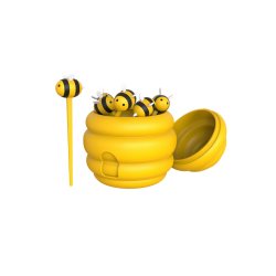 Winkee - Food Sticks with Container - Bee Food Pick Set & Bee Hive Container