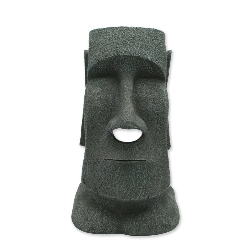 Winkee - Napkin Dispenser Moai Stone - Natural Stone Gray - Approximately 12 Inches Tall
