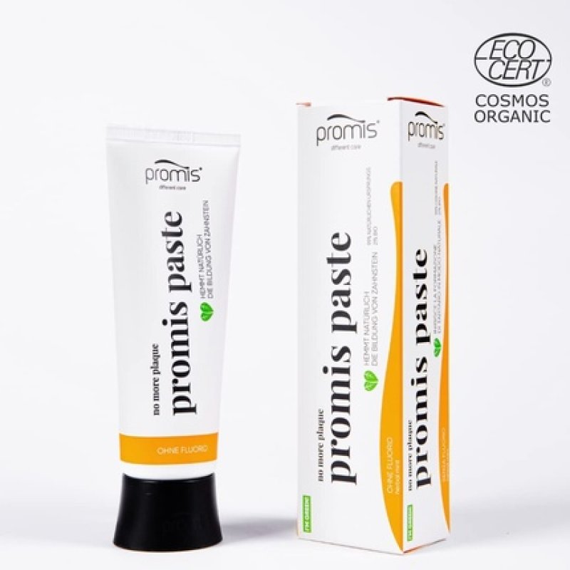 Promis Paste Natural Anti-Plaque Toothpaste Without Fluoride and with Xylitol 99% Natural 21% Organic ECOCERT COSMOS