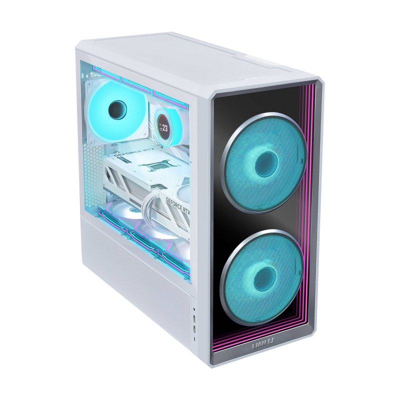 Lian Li LANCOOL 217 INF PC-Gehäuse, Midi-Tower, Tempered Glass, RGB-Beleuchtung - weiß