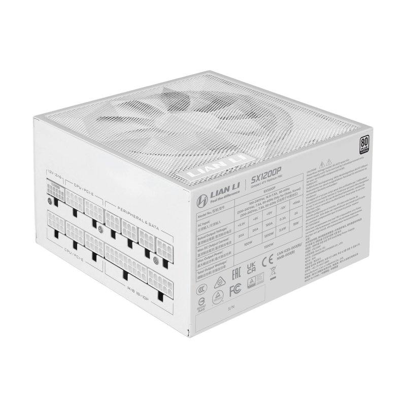 Lian Li SX Series 80 PLUS Platinum Netzteil, vollmodular, PCIe 5.1, ATX 3.1 - 1.200 Watt, weiß