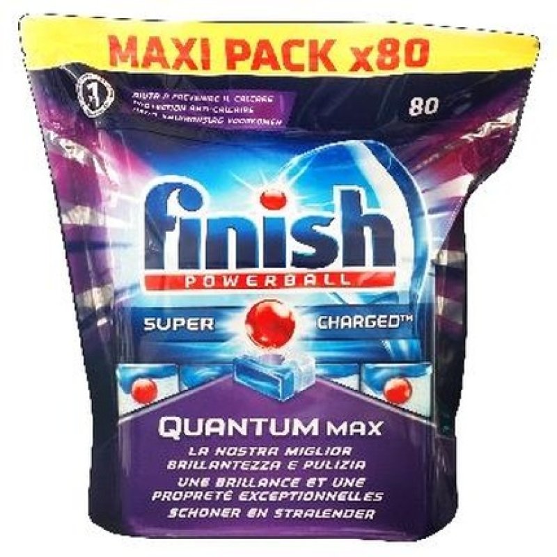 Finish Quantum Tablets 80 Pieces Regular Effective Dishwasher Cleaning