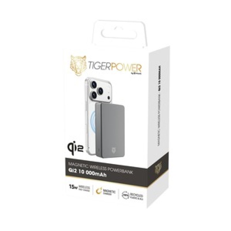 TIGER POWER POWERBANK QI2 10000MAH ALUMINIUM GRIS