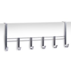 Zeller 13897 Door Hanging Strip, Set Of 6, Chrome-Plated Metal, L 51 X W 20.5 X H 10 Cm