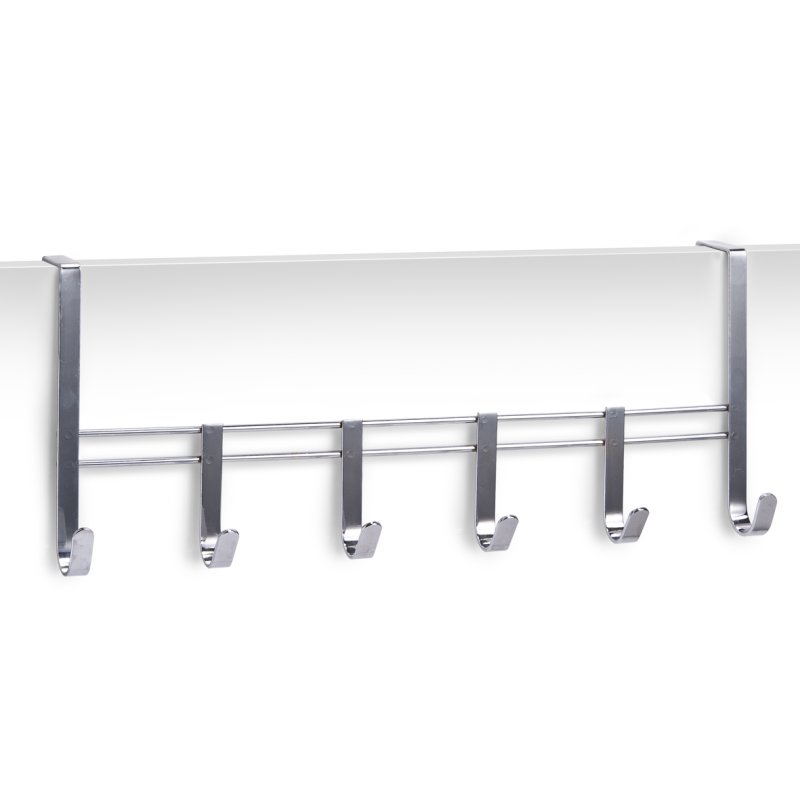 Zeller 13897 Door Hanging Strip, Set Of 6, Chrome-Plated Metal, L 51 X W 20.5 X H 10 Cm