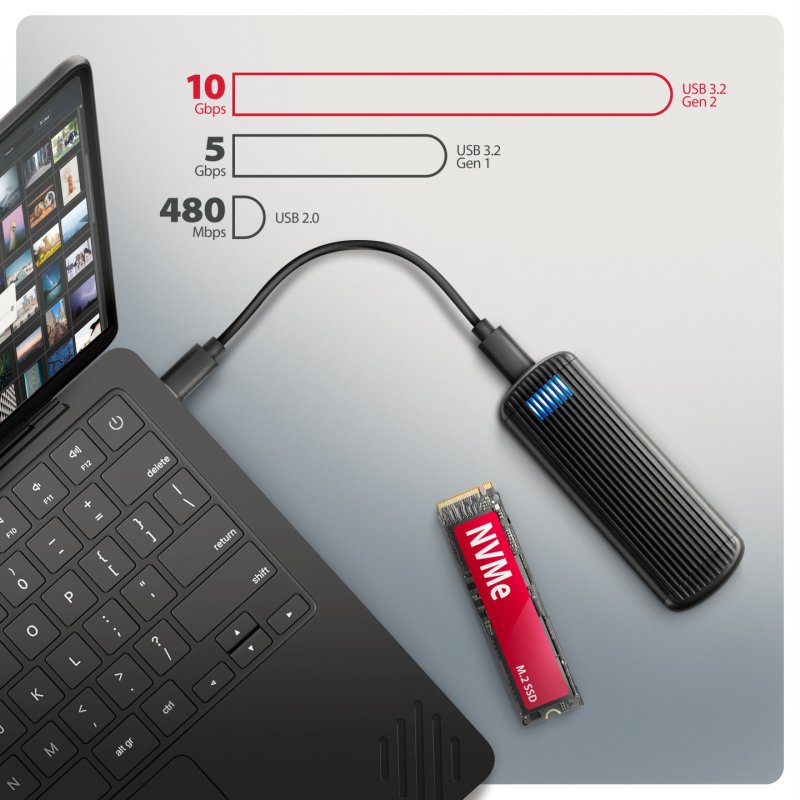 Axagon Enceinte ssd Gris, Noir M.2