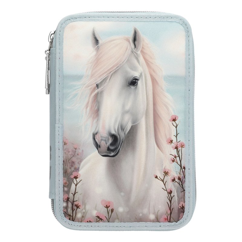 Miss Melody - Double Pencil Case - Pale Light Blue