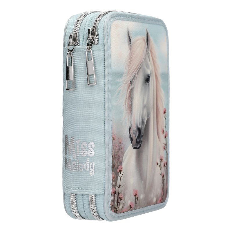 Miss Melody 0413974 trousse à crayons Bac à stylos Zinc, Polyester, Polypropylène (PP), Papier, Nylon Bleu clair