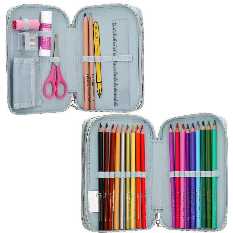 Miss Melody 0413974 trousse à crayons Bac à stylos Zinc, Polyester, Polypropylène (PP), Papier, Nylon Bleu clair