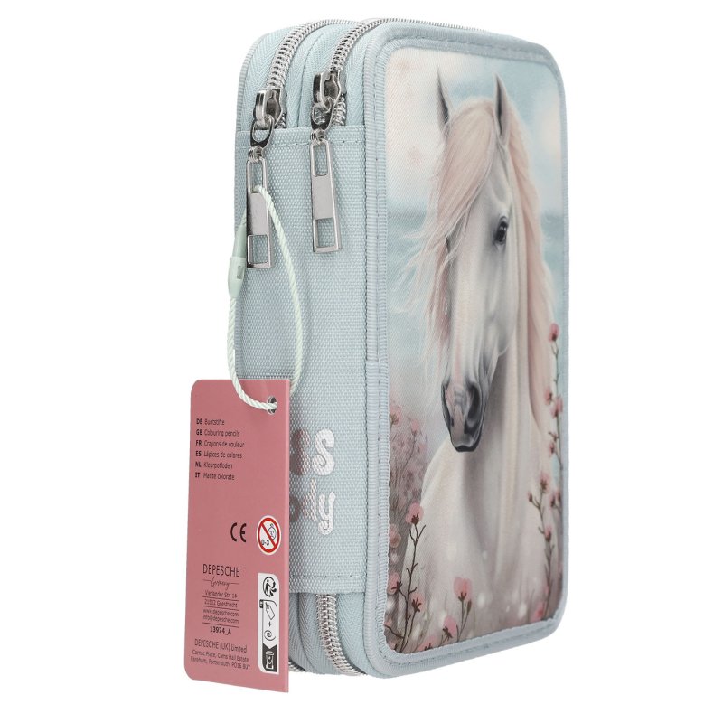 Miss Melody - Double Pencil Case - Pale Light Blue