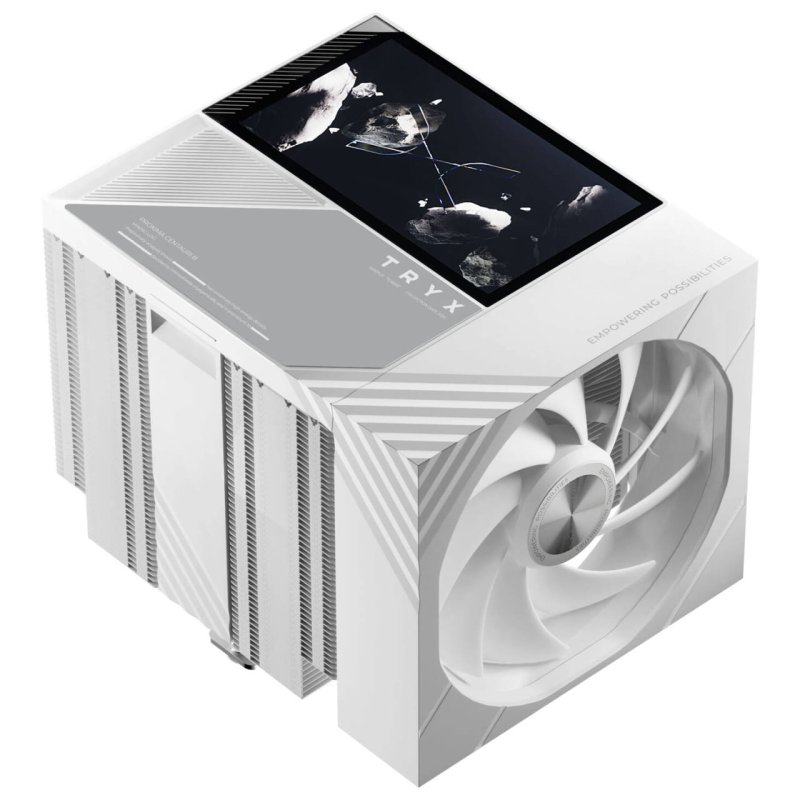 TRYX TURRIS T620 CPU-Luftkühler, Dual-Tower, mit 5-Zoll-Display - 120mm, weiß