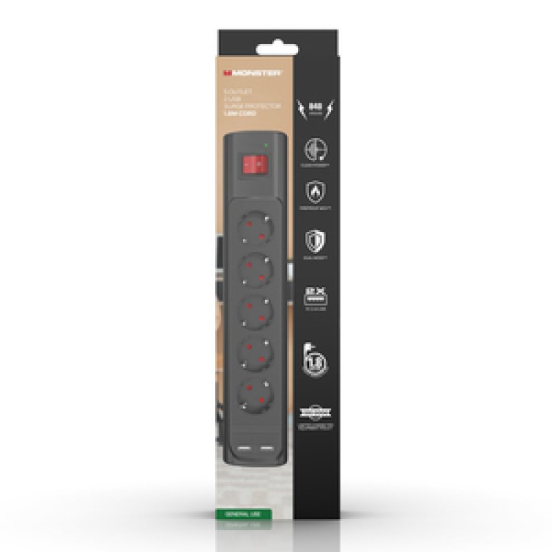 POWER PARAFOUDRE PARASURTENSEUR 5 AC/2 USB-A DE