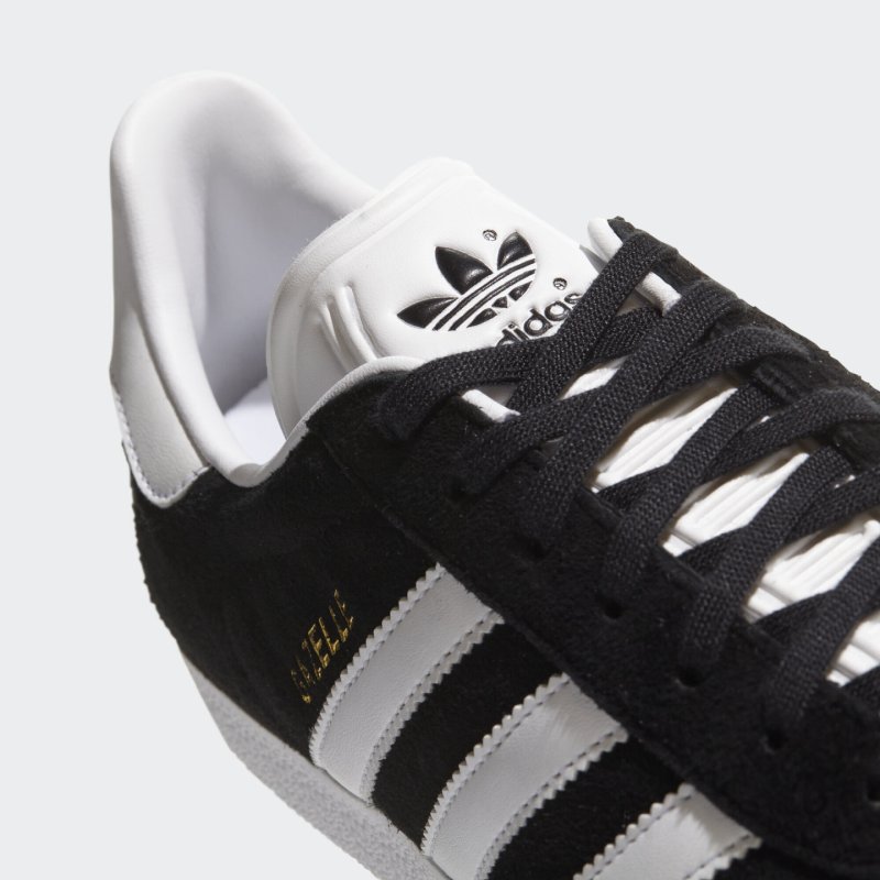 Adidas Gazelle Mâle Noir, Blanc, Or