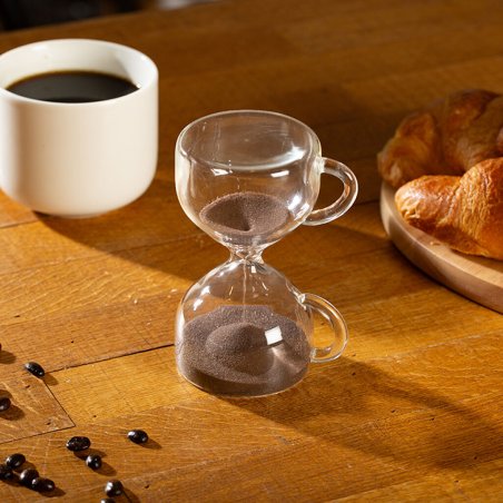 Kikkerland - Coffee Break Sand Timer - Coffee-colored - 5 x 3.5 x 2.75