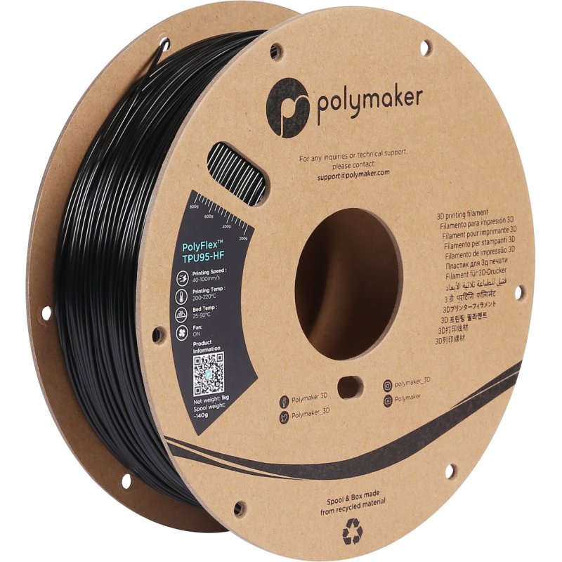 Polymaker PD03001 3D printing material Black 1 kg