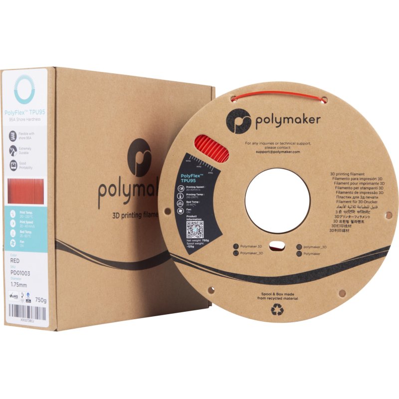 Polymaker PD01003 matériel d'impression 3D Rouge 750 g