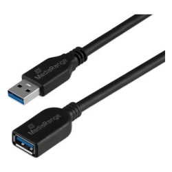 MediaRange USB-Verlängerungskabel, USB 3.0, 5 GB/s, 5m, sw