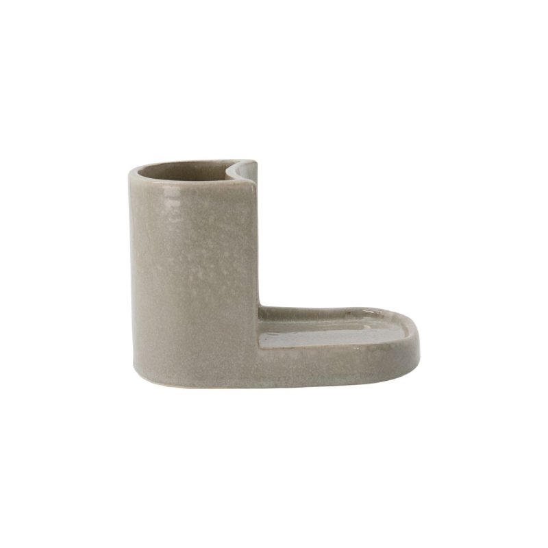 Meraki - Brush and soap holder, MKDatura - Shellish grey - w: 18 cm, h: 12.7 cm