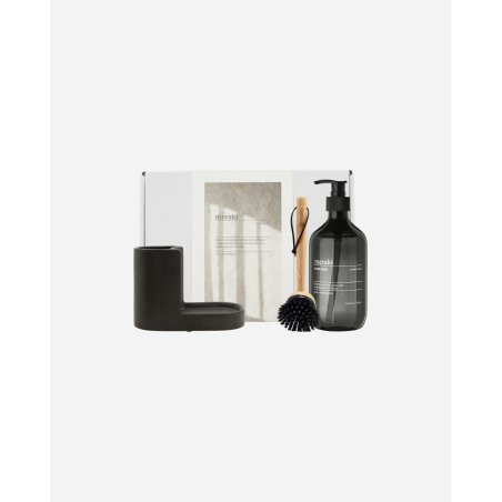 Meraki - Gift Box, Dark Grey Holder Nature Brush Shadow Lake Dish Wash - Grey - 490 ml, L: 32 cm, W: 23.5 cm, H: